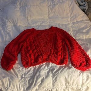 FRANCESCAS chunky knit red sweater